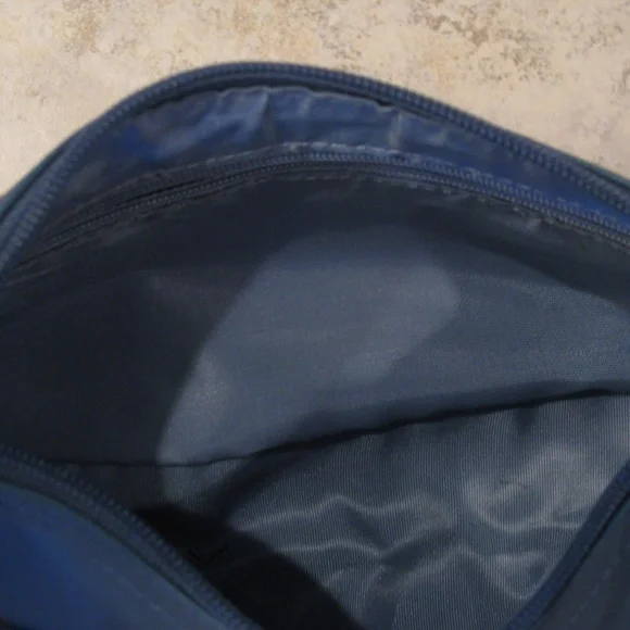 Vintage Y2K Crescent Underarm Shoulder Bag Purse Baguette Blue Small - Picture 8 of 11